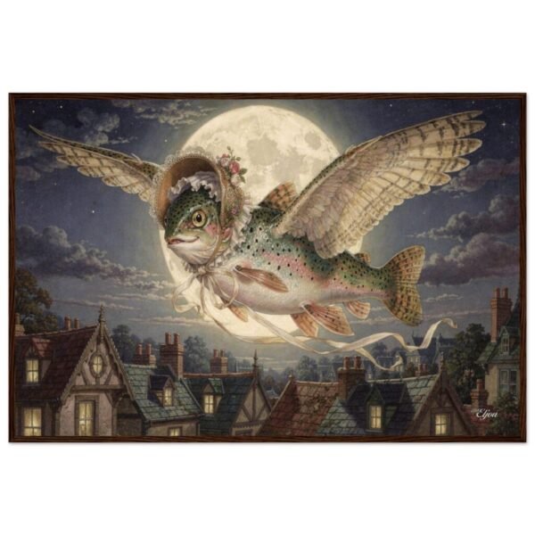 Mrs. Nevermount Portrait, Victorian Storybook Art, 19th Century Framed Vintage Wall Decor